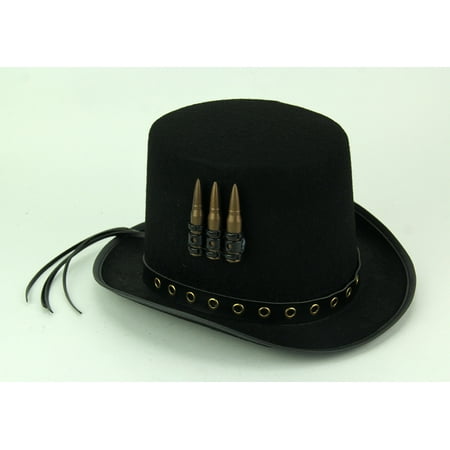KBW Black Western Steampunk Bullet Hat with Tassel Band